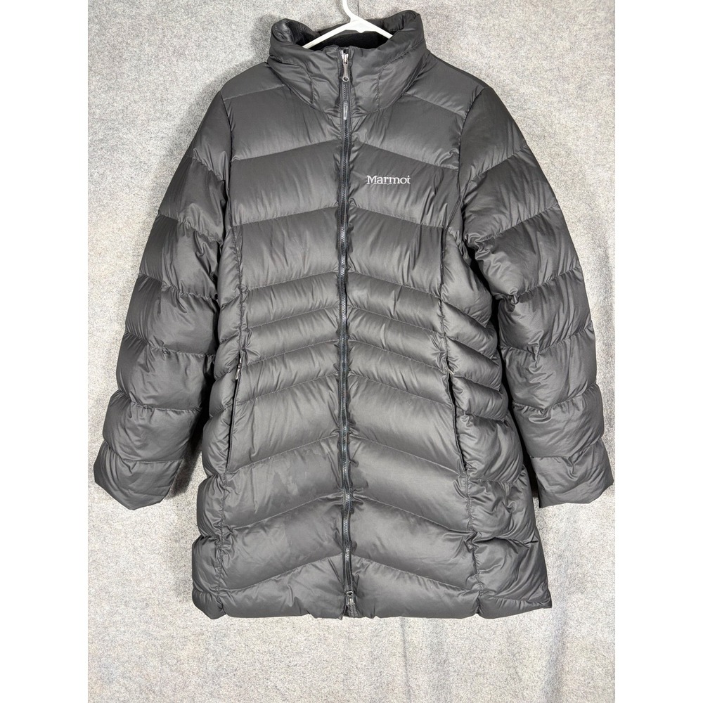 Marmot Montreal Puffer Coat Womens Large Black 700 Fill Down Parka C78570